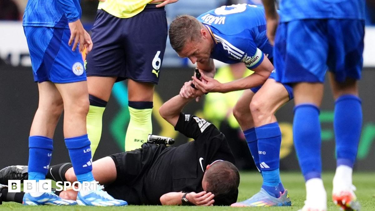 Jamie Vardy: Leicester striker blows referee’s whistle in win against Southampton